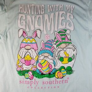 Simply Southern Shirt Easter Egg Hunt Gnomes Hunting With My Gnomies Blue Medium